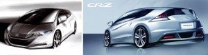 Autos mit Hybridantrieb: Honda Insight (links) und Honda CR-Z Hybrid (rechts)